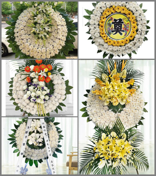 四川成都彭州市葛仙山镇群柏村花圈速递